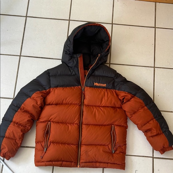 Marmot Kids' Orange and Brown Puffer Jacket Youth Large
